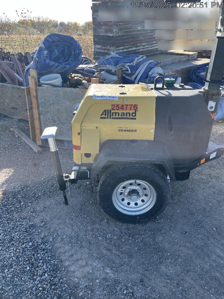 2022 Allmand NLV3GR (4) LED Light Fixture 350W, 23' Vertical Mast, 3kW Prime, Towable, ES Decals, T3