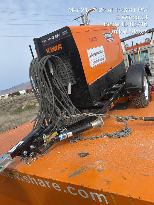 2021 Lincoln Electric Vantage 322 Vantage 322 Ready Pak 3 w/ Decals, ORANGE (includes trailer, cable rack, fender light kit) NO Telematics