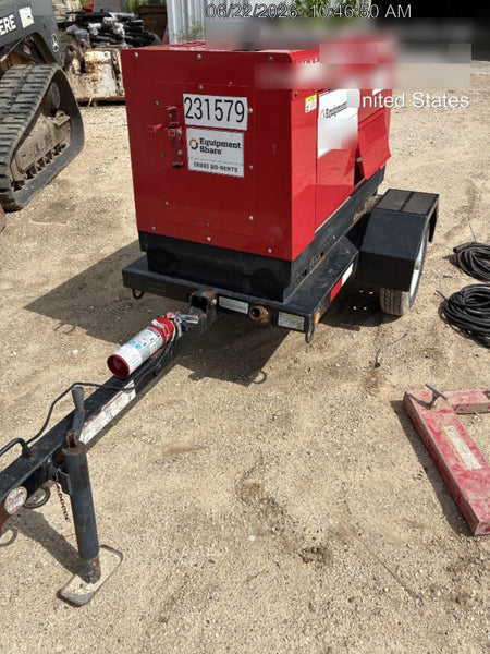 2022 Shindaiwa DGW400MDL Kubota D902 Engine, 23 HP, Dual Op Welder, Wire, Arc, Droop Stick, Tig, and CC Stick Functionality, Simulphase, 3 Phase and 1 Phase Gen Output, Single Axle NB Trlr, Slr Trckl Chrg 12V 12W, Fire Ext