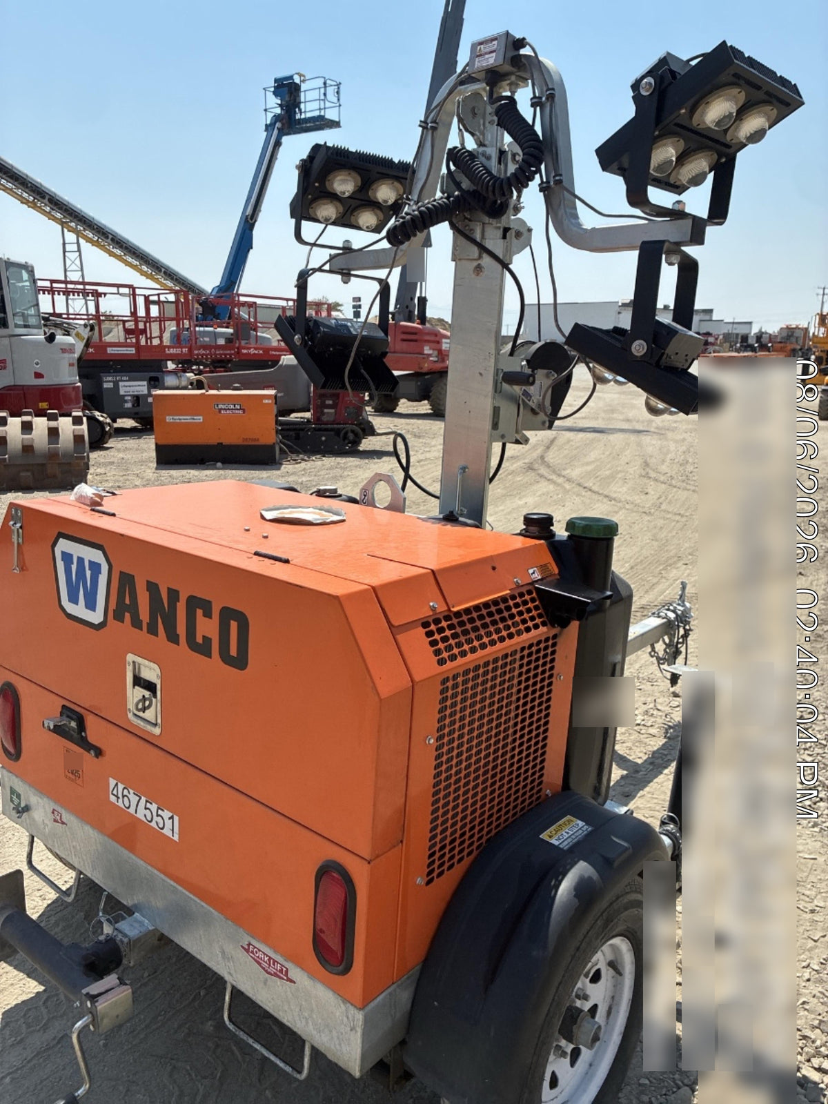 2024 Wanco WLTT-4MM4K Diesel, Deep Sea Controller, Shore Power Plug, Auto Start, (4) 350W LED Floodlights, 4kW Generator, 60 Gal Fuel Tank, 2" Ball, T3
