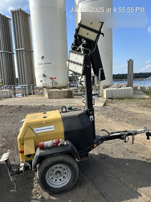 2022 Allmand NLV3GR (4) LED Light Fixture 350W, 23' Vertical Mast, 3kW Prime, Towable, Deep Sea L401, Leveling Jacks, Yanmar T4F 5.8hp