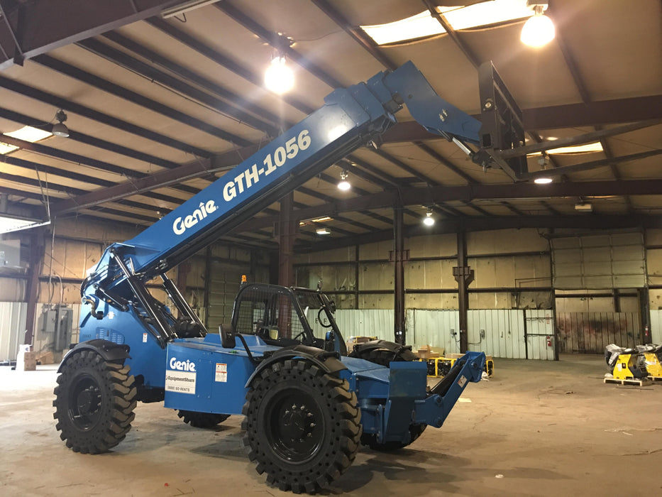 2018 Genie GTH-1056 GTH-1056 w/Open ROPS, Solid Tires, Work Lights, 60" carriage/forks, cab mesh, beacon