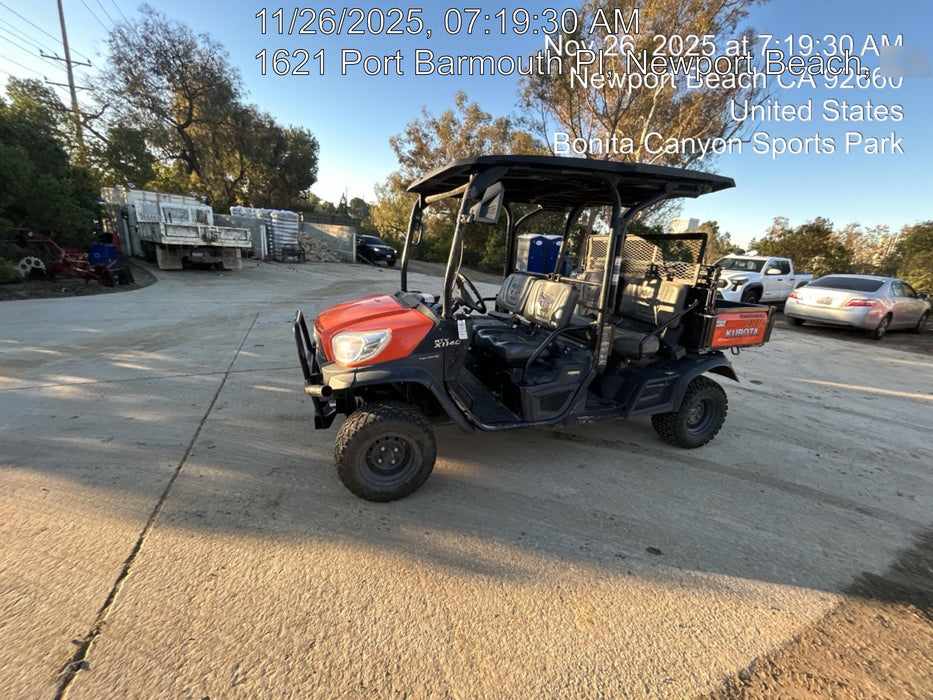 Kubota RTV-X1140W-H 4WD, LED Strobe, Windshield Acrylic Clear, Plastic Canopy, Wire Harness Kit, Backup Alarm