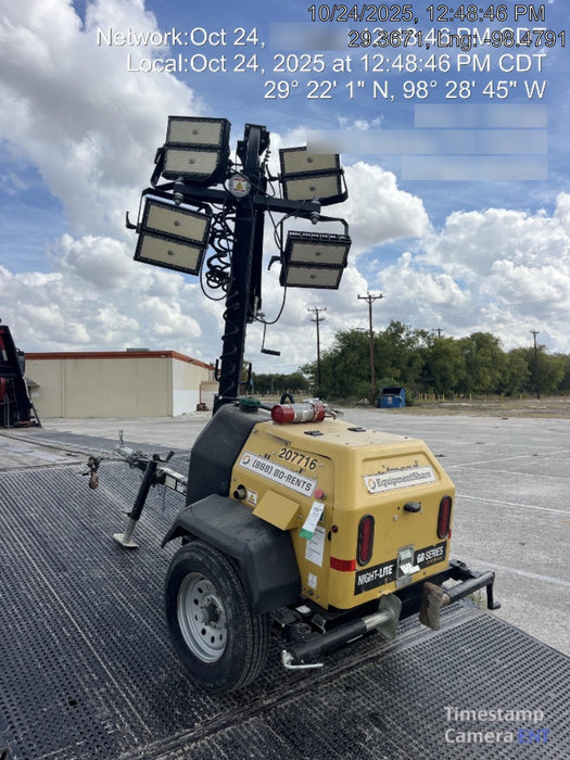 2022 Allmand NLV3GR (4) LED Light Fixture 350W, 23' Vertical Mast, 3kW Prime, Towable, Deep Sea L401, Leveling Jacks, Yanmar T4F 5.8hp