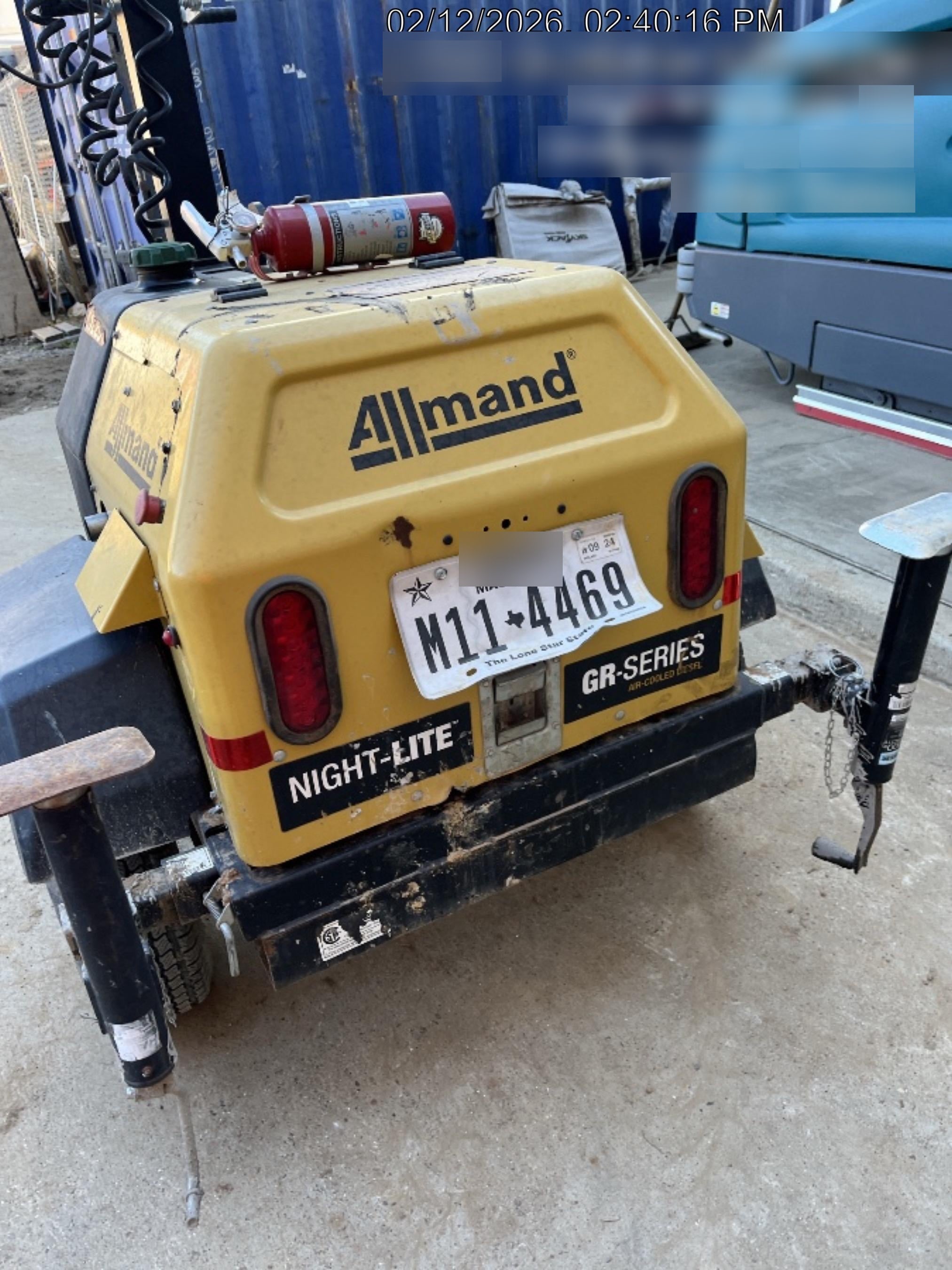 2022 Allmand NLV3GR (4) LED Light Fixture 350W, 23' Vertical Mast, 3kW Prime, Towable, Deep Sea L401, Leveling Jacks, Yanmar T4F 5.8hp