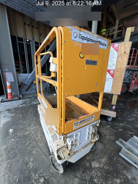 Custom Equipment HB-1430 Hy-Brid Scissor Lift
Platform capacity up to 670 lbs
Working height up to 20 ft
Weighs under 1,700 lbs
Non-marking wheels