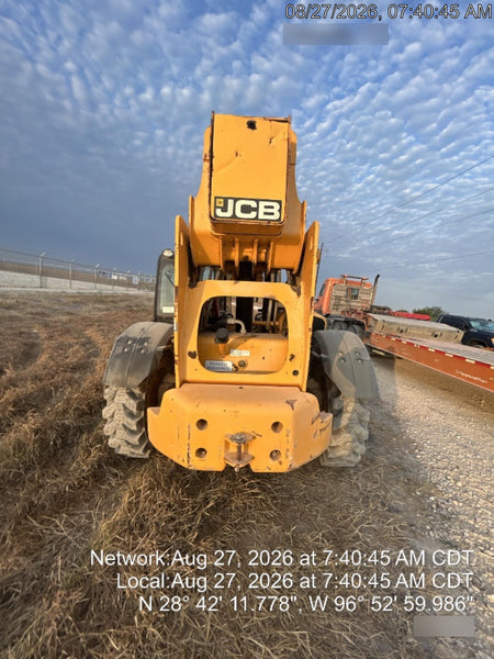 2019 JCB 512-56 74 HP w/CAB/HVAC, Beacon, Aux Hydraulics, Worklights, Solid Tires w/60" Carriage/Forks