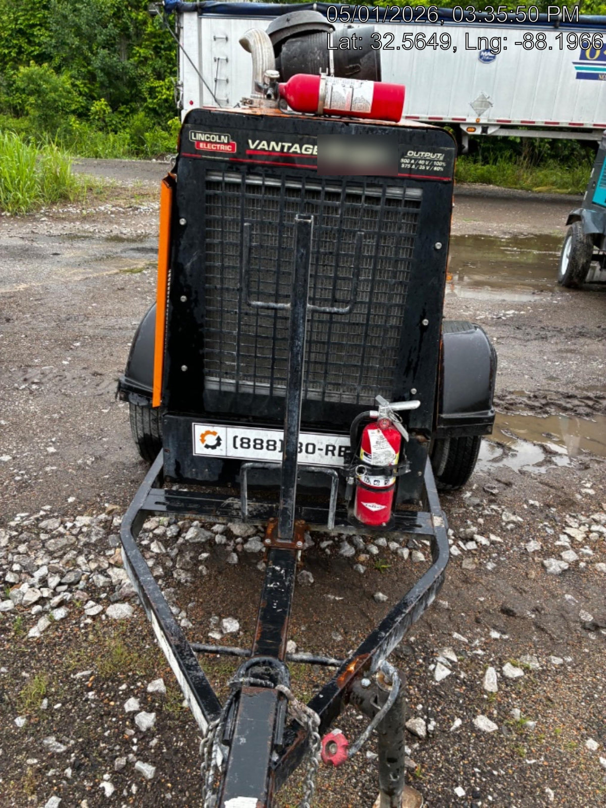 2021 Lincoln Electric Vantage 549X Ready Pak 3, ORANGE (includes trailer, cable rack, fender light kit)