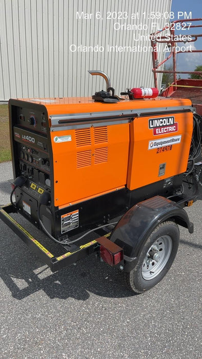 2022 Lincoln Electric LE400 Kubota V1505, Trlr, Cable Rack, Light Kit, ES Decals, T3