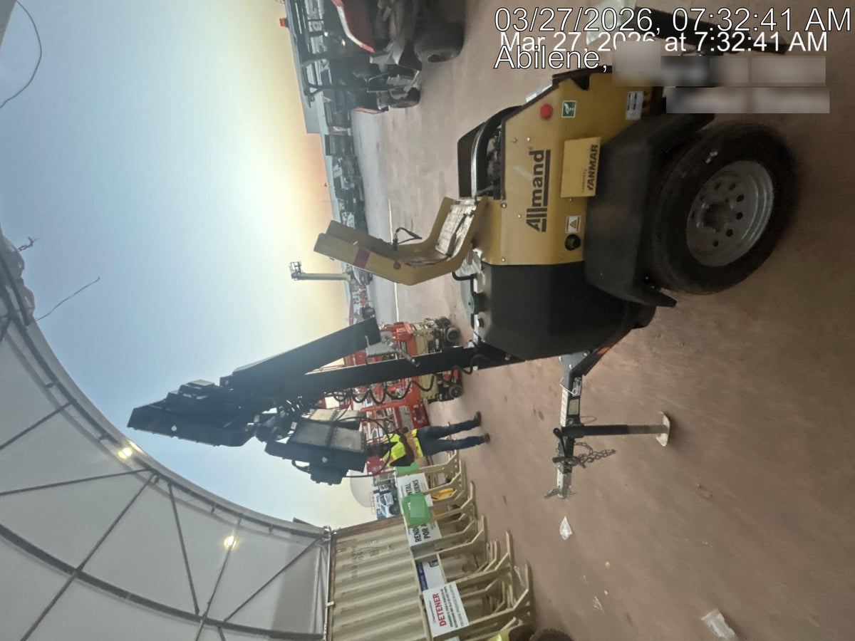 2022 Allmand NLV3GR (4) LED Light Fixture 350W, 23' Vertical Mast, 3kW Prime, Towable, ES Decals, T3