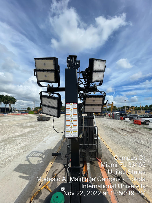 2022 Allmand NLV3GR (4) LED Light Fixture 350W, 23' Vertical Mast, 3kW Prime, Towable, ES Decals, T3