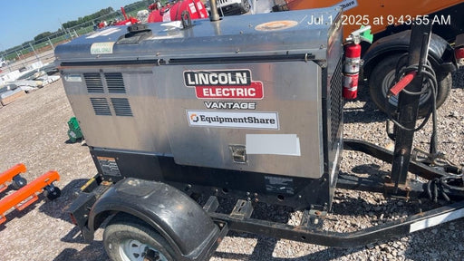 2019 Lincoln Electric Vantage 322 Welder Ready-Pak 3, Two wheel trailer, Fender and Light kit, Cable Rack