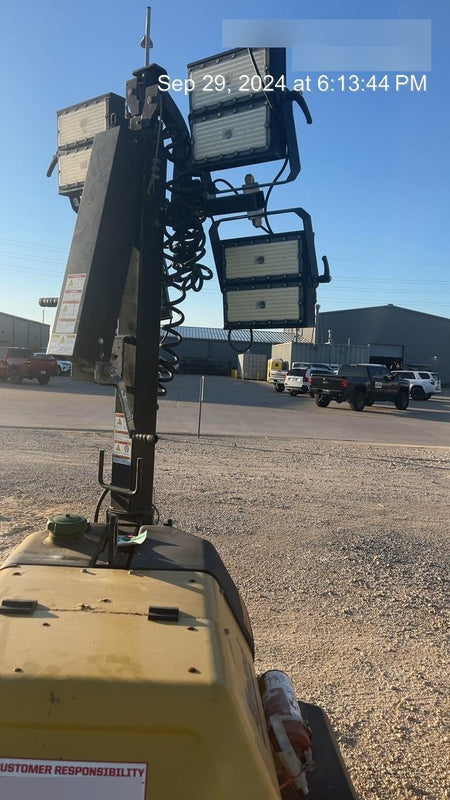 Allmand NLV3GR (4) LED Light Fixture 350W, 23' Vertical Mast, 3kW Prime, Towable, Deep Sea L401, Leveling Jacks, Yanmar T4F 5.8hp