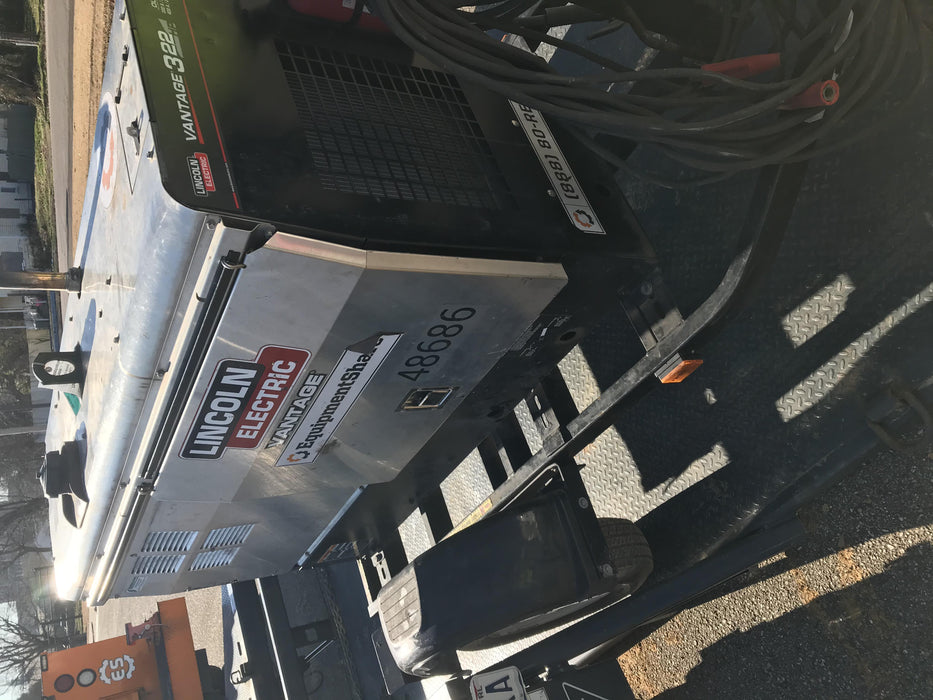 2019 Lincoln Electric Vantage 322 Ready-Pak 3, Two Wheel Trailer, Fender and Light Kit, Cable Rack