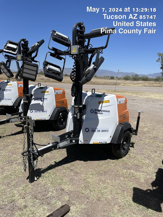 2024 Generac MLT2 Diesel, Flex Switch 120V Input, Powerzone Controller, 
(4) 320W LED Lights, 4kW Generator, 39.9 Gal Fuel Tank, 2" Ball, T3