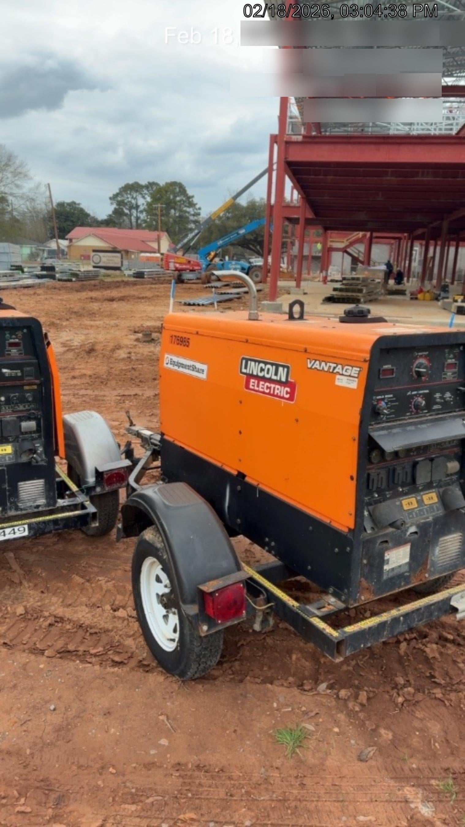 2021 Lincoln Electric Vantage 322 Vantage 322 Ready Pak 3 w/ Decals, ORANGE (includes trailer, cable rack, fender light kit) NO Telematics