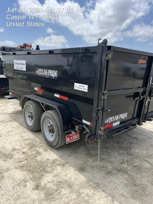 2024 TEXAS PRIDE TRAILERS 14'L x 7'W 5 Cu Yd Trunnion Hydraulic Dump