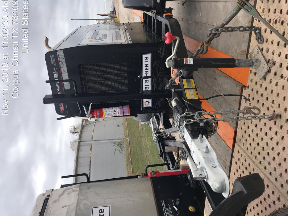 2019 Lincoln Electric Vantage 322 Welder Ready-Pak 3, Two wheel trailer, Fender and Light kit, Cable Rack
