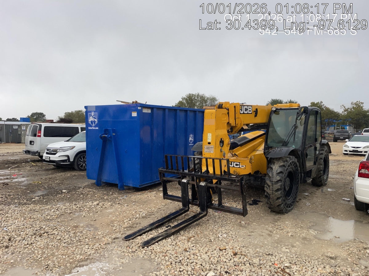 2019 JCB 509-42 JCB 509-42 Enclosed Cab, 74 HP, Solid Tires, Worklights, Beacon, Aux Hydraulics, Lifting Eye, 60" Carriage/60" Forks