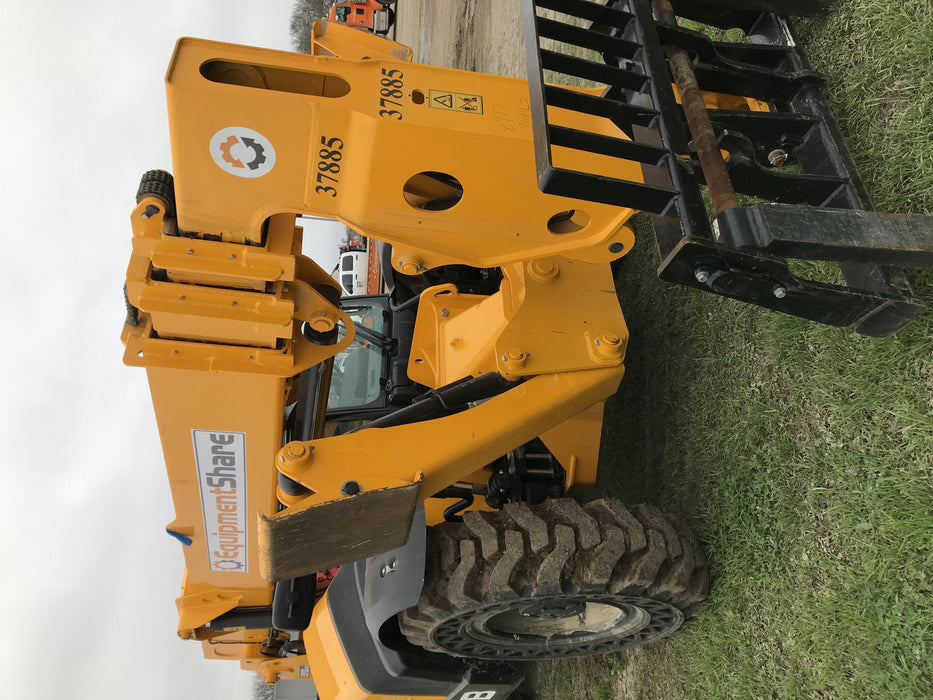 2019 JCB 510-56 74 HP w/CAB/HVAC, Beacon, Worklights, Aux Hydraulics, Solid Tires 66" Carriage/60" Forks