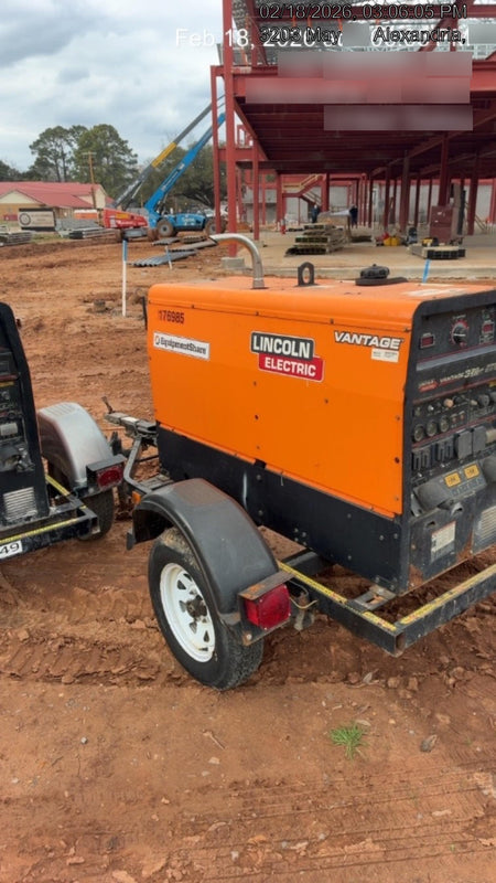 2021 Lincoln Electric Vantage 322 Vantage 322 Ready Pak 3 w/ Decals, ORANGE (includes trailer, cable rack, fender light kit) NO Telematics