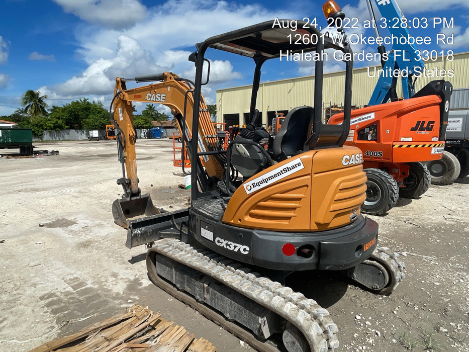 2018 Case CX37C ROPS, LONG ARM, RUBBER TRACKS, AUX HYD