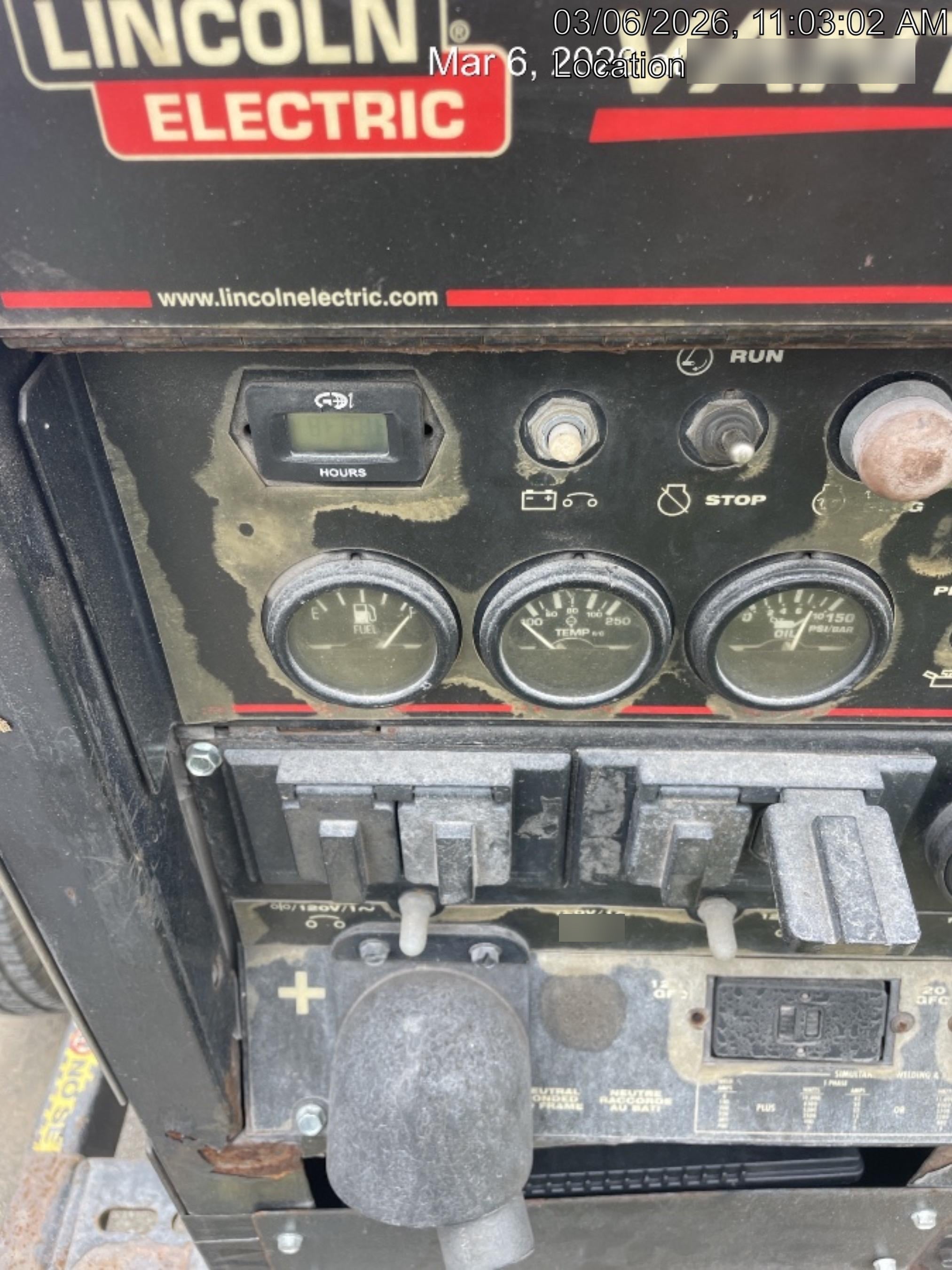 2019 Lincoln Electric Vantage 322 Welder Ready-Pak 3, Two wheel trailer, Fender and Light kit, Cable Rack