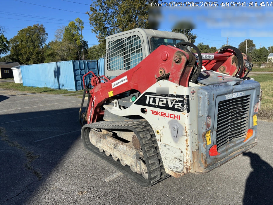 2018 Takeuchi TL12V2C Takeuchi TL12V2C Cab Skid Steer Track Loader, 80" HD dirt bucket with 9 teeth