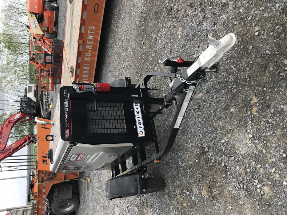 2019 Lincoln Electric Vantage 322 Welder Ready-Pak 3, Two wheel trailer, Fender and Light kit, Cable Rack