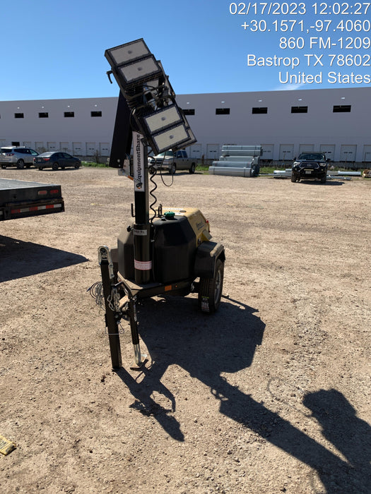 2022 Allmand NLV3GR (4) LED Light Fixture 350W, 23' Vertical Mast, 3kW Prime, Towable, ES Decals, T3