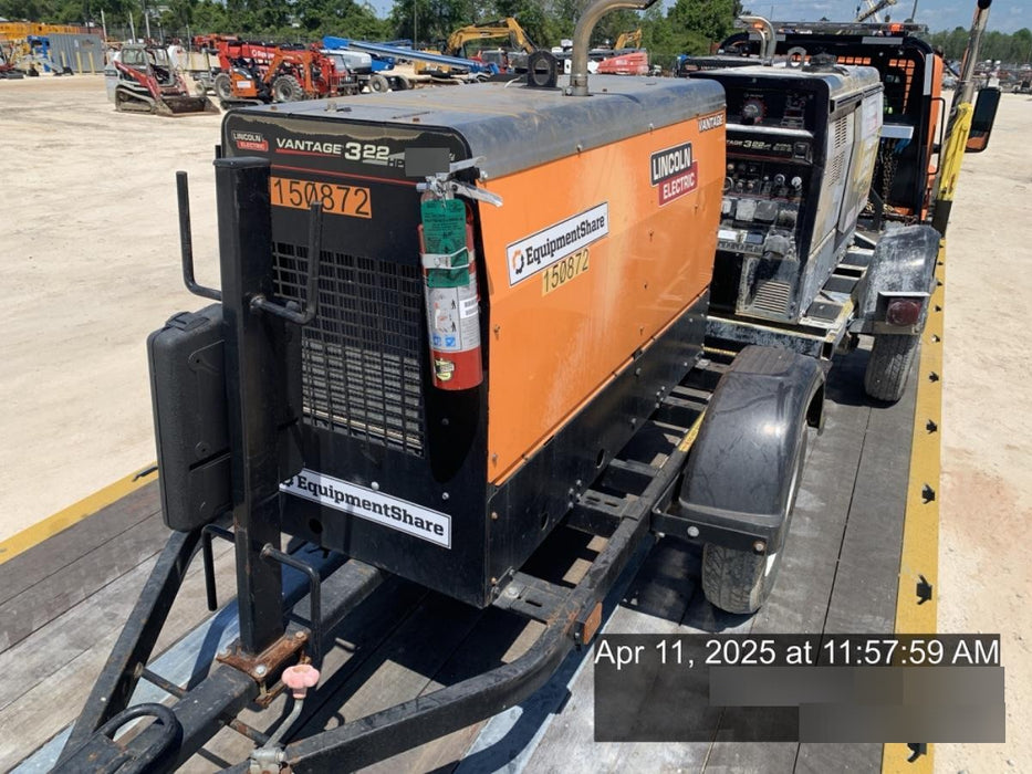 2021 Lincoln Electric Vantage 322 Vantage 322 Ready Pak 3 w/ Telematics & Decals, ORANGE (includes trailer, cable rack, fender light kit)