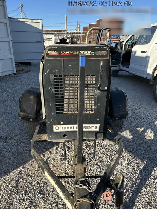2019 Lincoln Electric Vantage 322 Welder Ready-Pak 3, Two wheel trailer, Fender and Light kit, Cable Rack