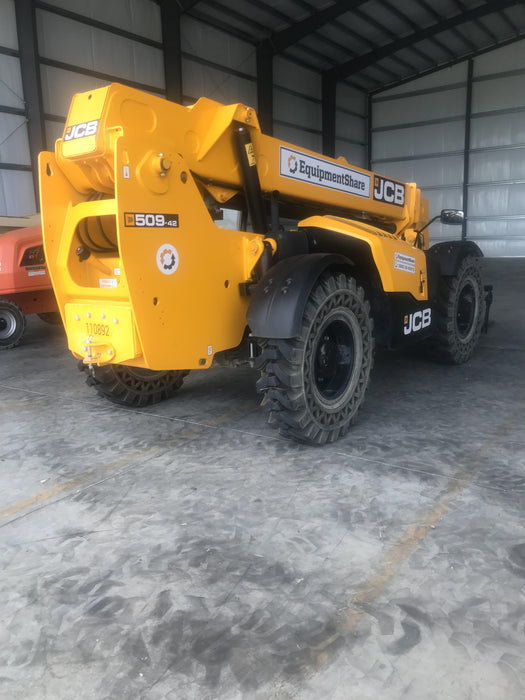 2020 JCB 509-42 Canopy, Solid Tires, Work Lights, Beacon, Aux Hydraulics, Back up Alarm, Lifting Eye, ES Decals