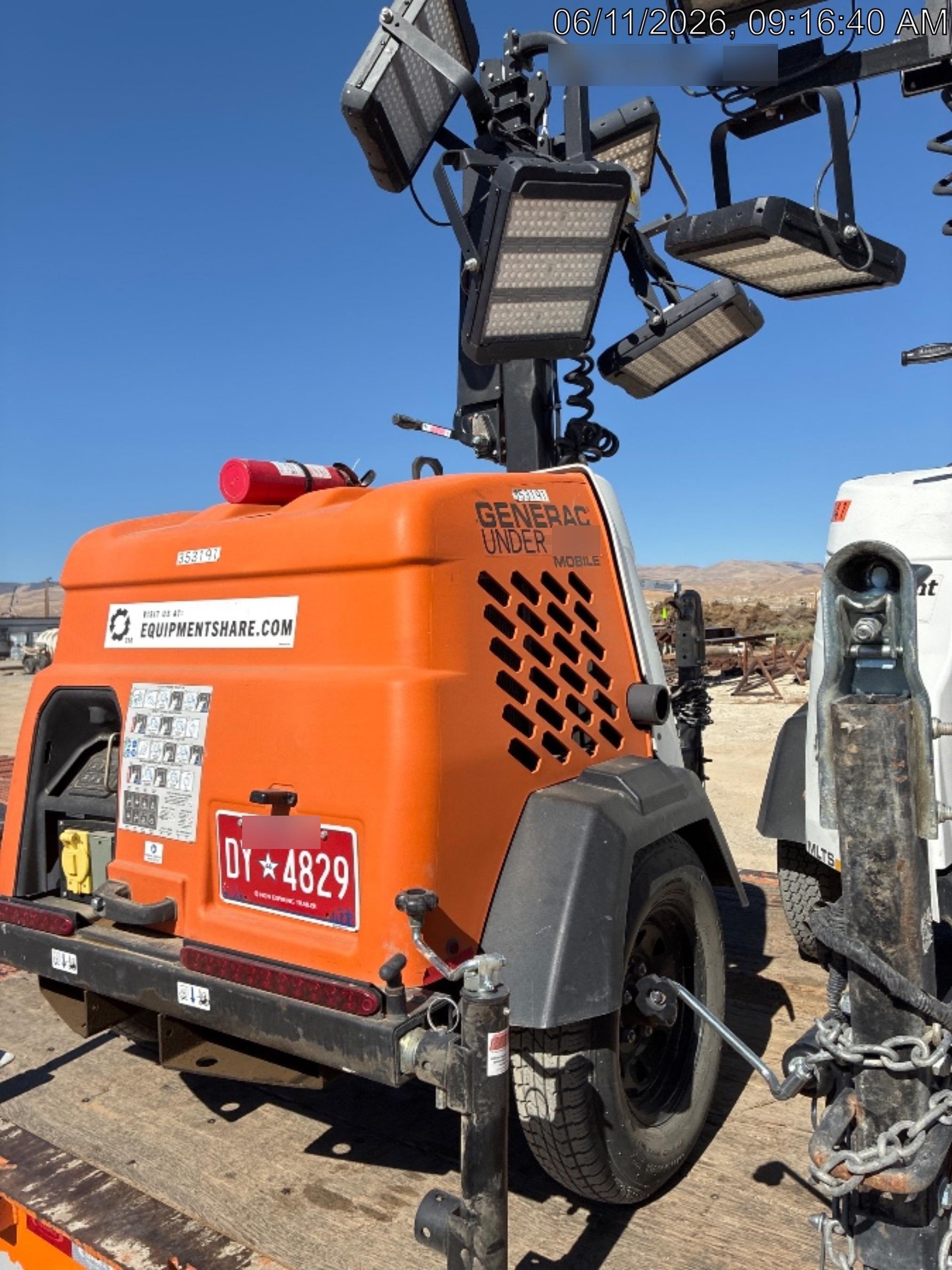 2023 Generac MLT2 Diesel, Flex Switch 120V Input, Powerzone Controller, (4) 320W LED Lights, 4kW Generator, 39.9 Gal Fuel Tank, 2" Ball, T3