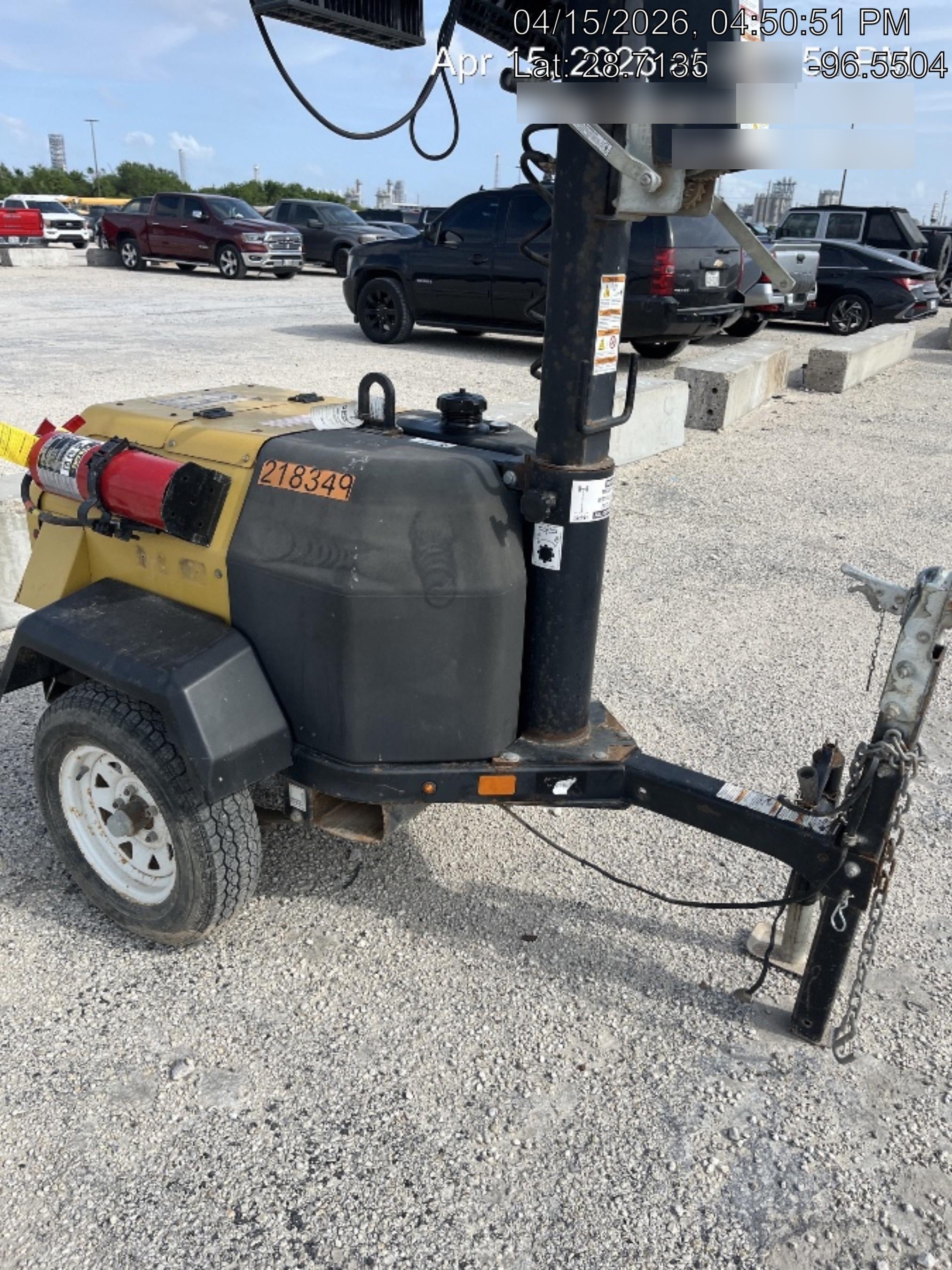 2022 Allmand NLV3GR (4) LED Light Fixture 350W, 23' Vertical Mast, 3kW Prime, Towable, Deep Sea L401, Leveling Jacks, Yanmar T4F 5.8hp