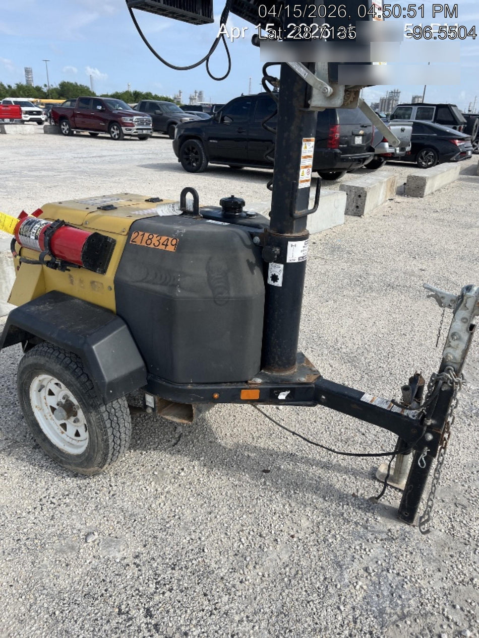 2022 Allmand NLV3GR (4) LED Light Fixture 350W, 23' Vertical Mast, 3kW Prime, Towable, Deep Sea L401, Leveling Jacks, Yanmar T4F 5.8hp
