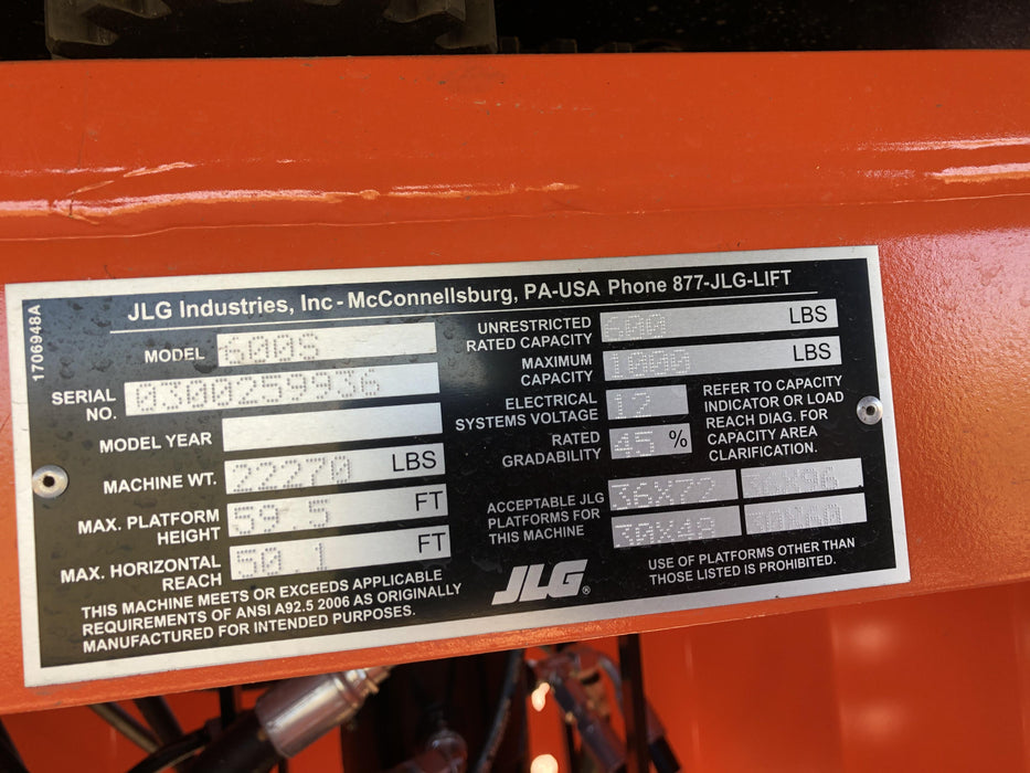 2019 JLG 600S 4WD