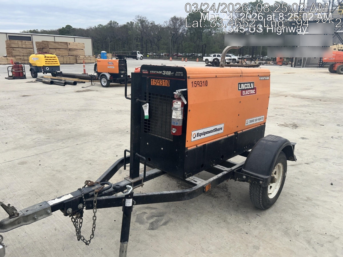 2021 Lincoln Electric Vantage 322 Vantage 322 Ready Pak 3 w/ Decals, ORANGE (includes trailer, cable rack, fender light kit) NO Telematics