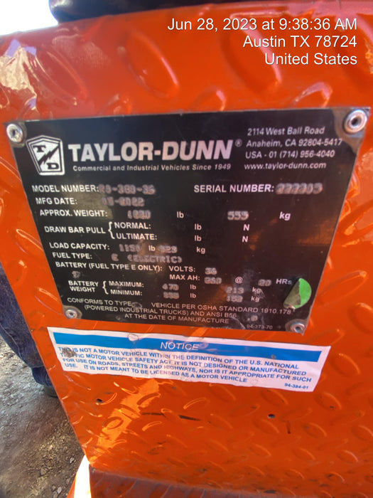 2022 TAYLOR DUNN R-380
