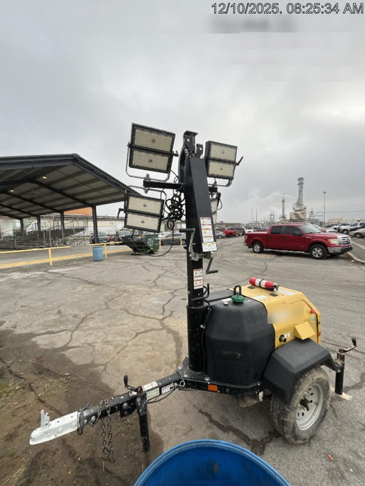 2022 Allmand NLV3GR (4) LED Light Fixture 350W, 23' Vertical Mast, 3kW Prime, Towable, Deep Sea L401, Leveling Jacks, Yanmar T4F 5.8hp