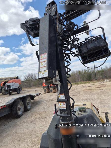 Allmand NLV3GR (4) LED Light Fixture 350W, 23' Vertical Mast, 3kW Prime, Towable, Deep Sea L401, Leveling Jacks, Yanmar T4F 5.8hp