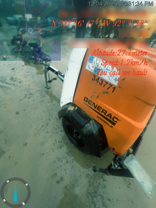 2023 Generac MLT2 Diesel, Flex Switch 120V Input, Powerzone Controller, (4) 320W LED Lights, 4kW Generator, 39.9 Gal Fuel Tank, 2" Ball, T3