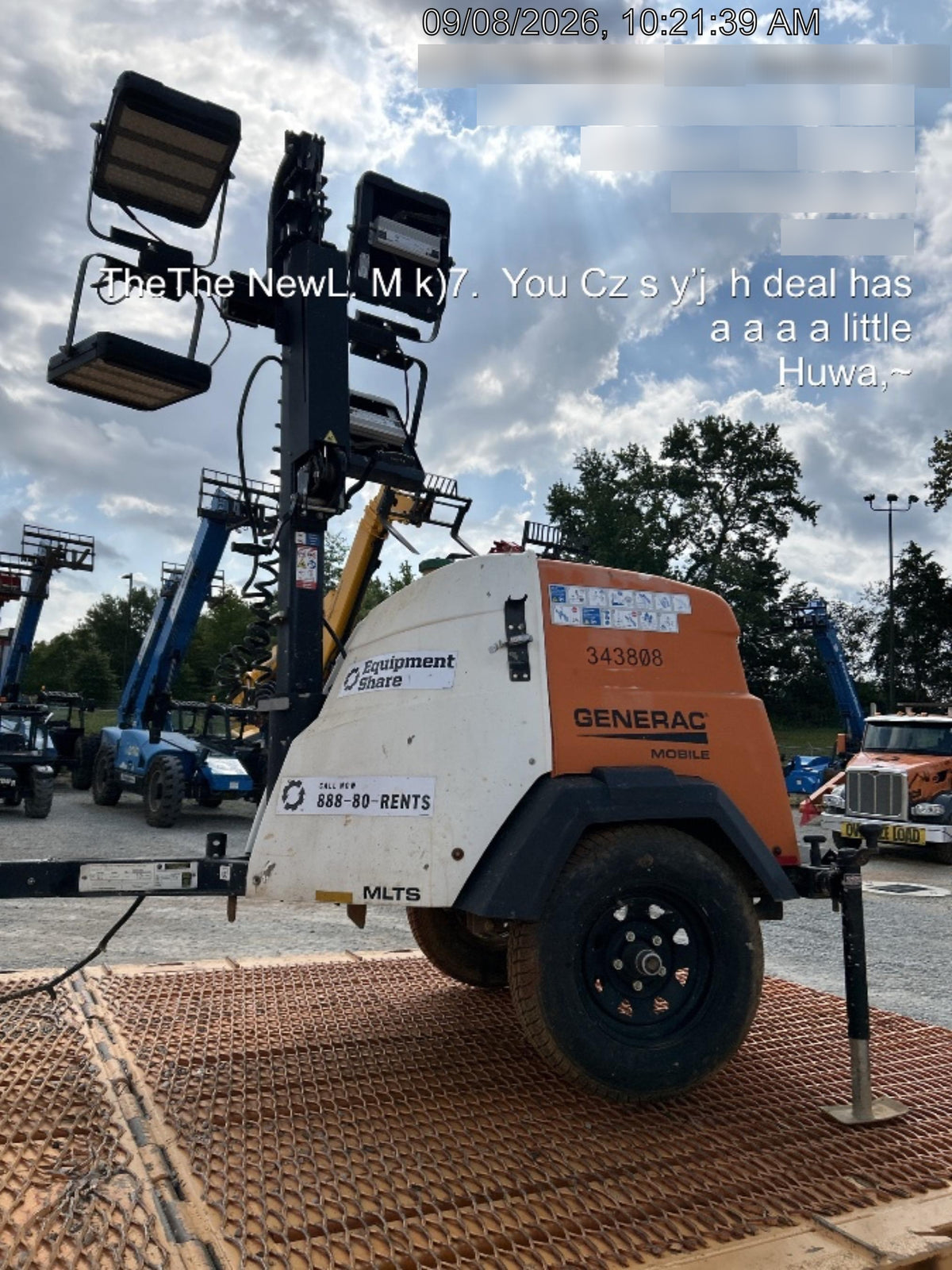 2023 Generac MLT2 Diesel, Flex Switch 120V Input, Powerzone Controller, (4) 320W LED Lights, 4kW Generator, 39.9 Gal Fuel Tank, 2" Ball, T3