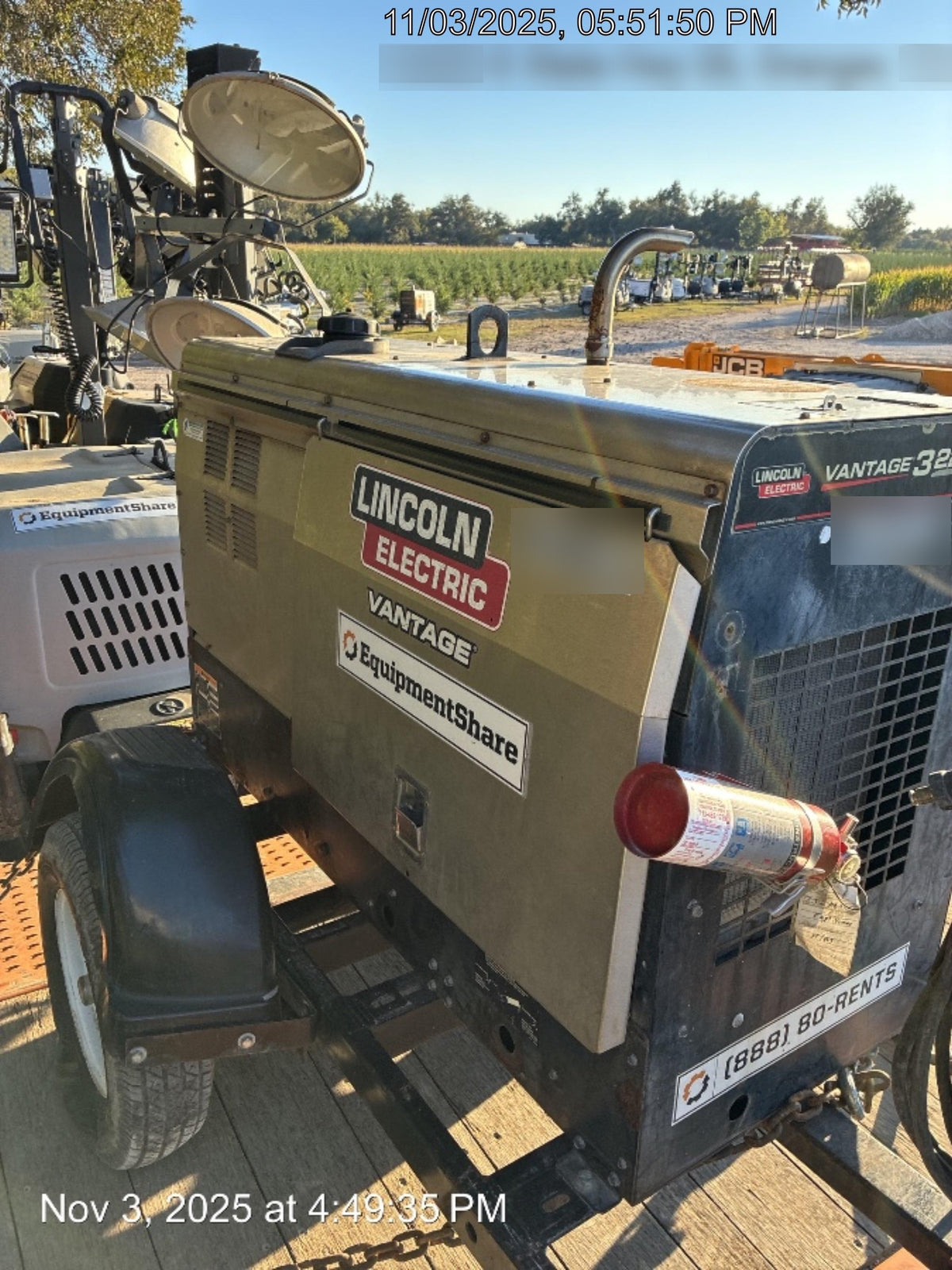 2020 Lincoln Electric Vantage 322 Welder Ready-Pak 3, w/ GPS & Decals (includes trailer, cable rack, fender light kit)
