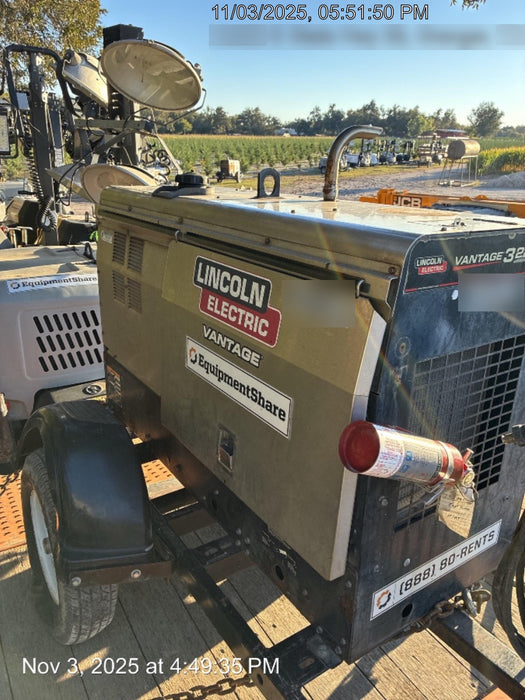2020 Lincoln Electric Vantage 322 Welder Ready-Pak 3, w/ GPS & Decals (includes trailer, cable rack, fender light kit)