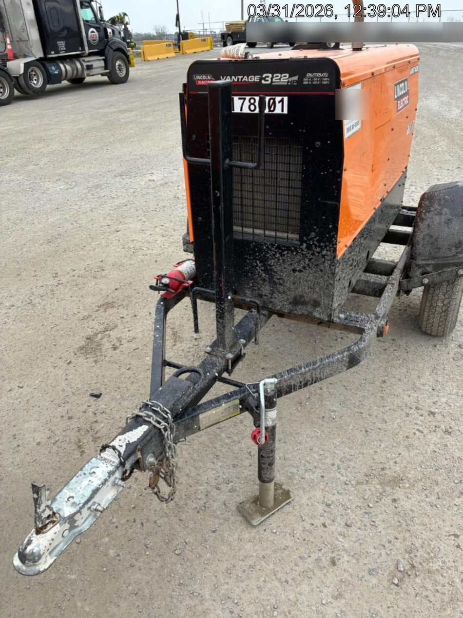 2021 Lincoln Electric Vantage 322 Vantage 322 Ready Pak 3 w/ Decals, ORANGE (includes trailer, cable rack, fender light kit) NO Telematics