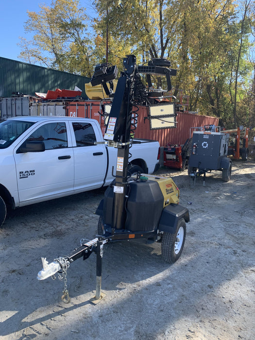 2021 Allmand NLV3GR (4) LED Light Fixture 350W, 23' Vertical Mast, 3kW Prime, Towable, Deep Sea L401, Leveling Jacks, Yanmar T4F 5.8hp