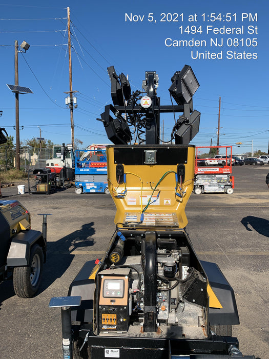 2021 Allmand NLV3GR (4) LED Light Fixture 350W, 23' Vertical Mast, 3kW Prime, Towable, Deep Sea L401, Leveling Jacks, Yanmar T4F 5.8hp