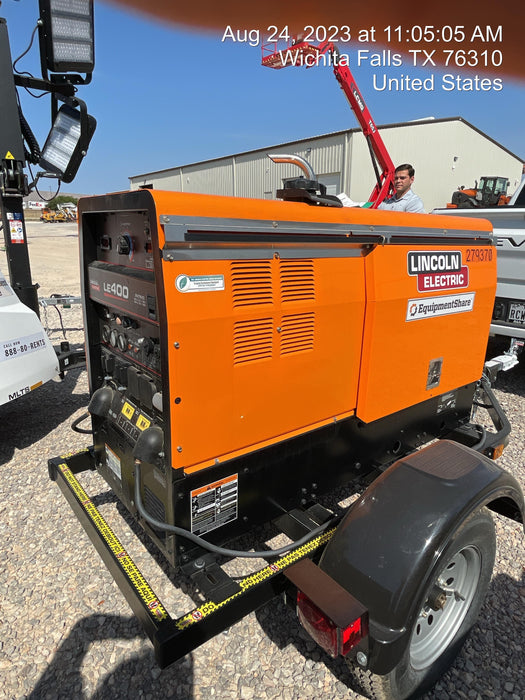 2022 Lincoln Electric LE400 Kubota V1505, Trlr, Cable Rack, Light Kit, ES Decals, T3