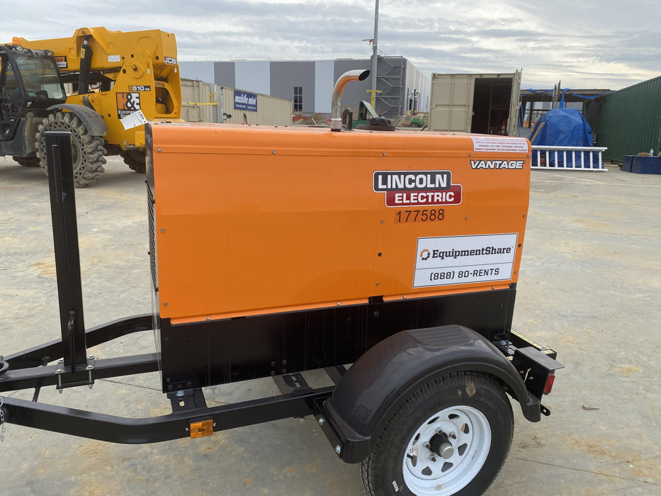 2021 Lincoln Electric Vantage 322 Vantage 322 Ready Pak 3 w/ Decals, ORANGE (includes trailer, cable rack, fender light kit) NO Telematics